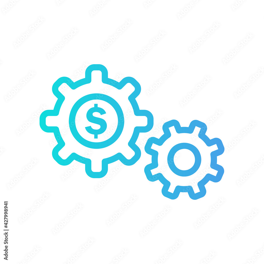 Setting icon vector illustration in gradient style about marketing and growth for any projects Setting icon vector illustration in gradient style about marketing and growth for any projects