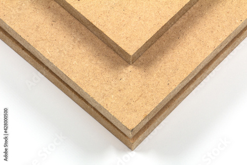Raw MDF boards on a white background.