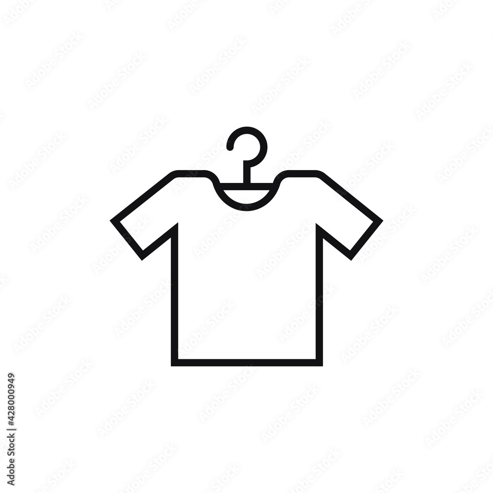 clothes icon, Tshirt icon on the hanger icon