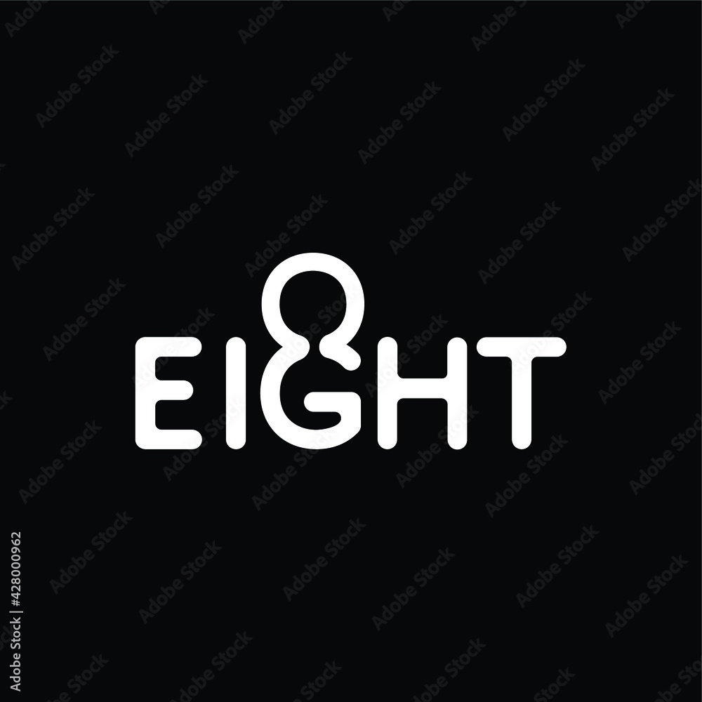 TYPOGRAPHY number logo EIGHT modern design. TYPOGRAPHY number logo EIGHT modern design.