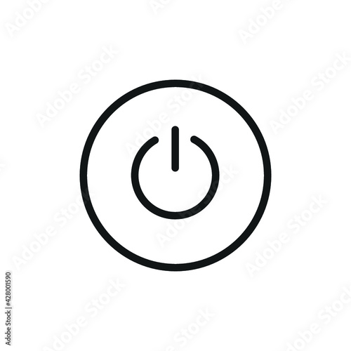 Power button icon isolated. Start sign. Flat design