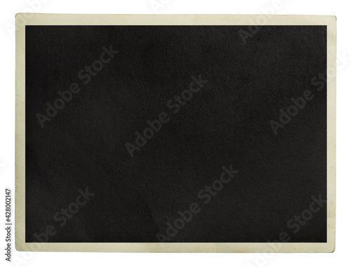 Blank old photo isolated on white