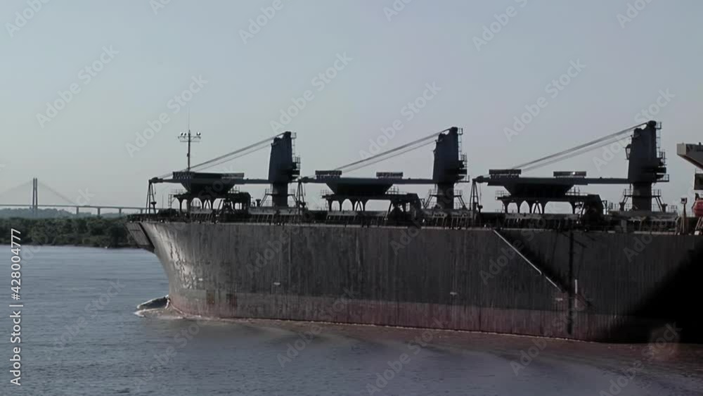 Wood Chips Carrier in the Port of Rosario, Parana River, Argentina. Wood Chips Carrier in the Port of Rosario, Parana River, Argentina.