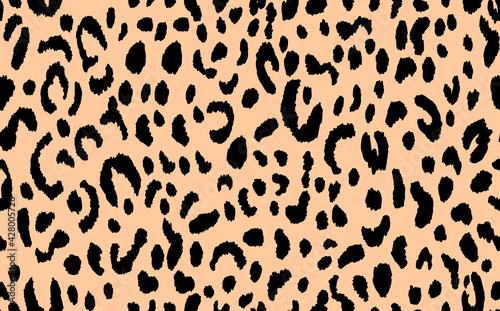 Abstract modern leopard seamless pattern. Animals trendy background. Beige and black decorative vector stock illustration for print  card  postcard  fabric  textile. Modern ornament of stylized skin