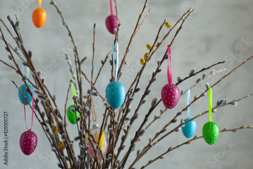 Photography easter eggs on a gray background