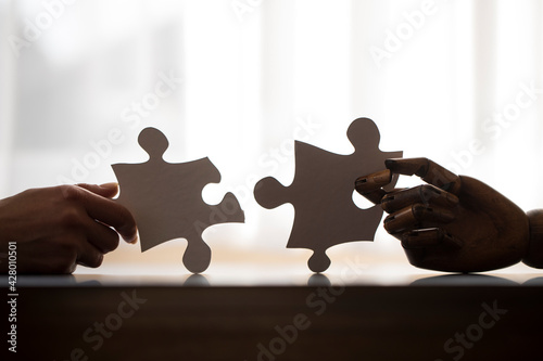 hands holding puzzle. Puzzle game. Business. 