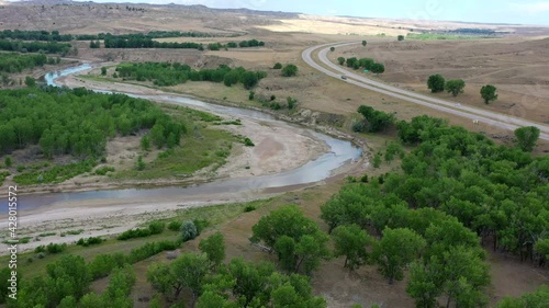 aerial drone over  Wyoming in Bighorn Mountains  photo