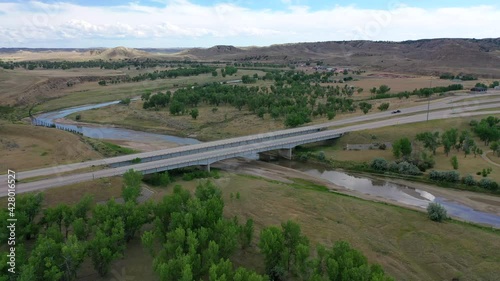 aerial drone over  Wyoming in Bighorn Mountains  photo