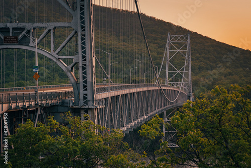 Bear Mountain Bridge at sunset, in the Hudson Valley, New York