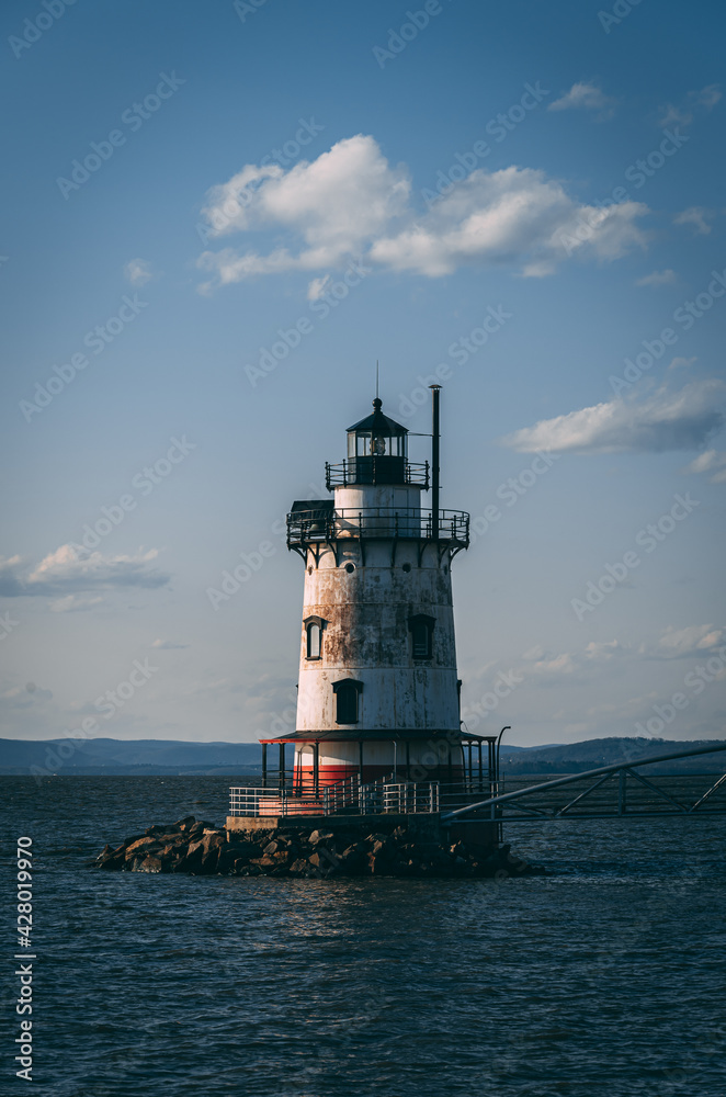 The Sleepy Hollow Lighthouse, on the Hudson River in Tarrytown, New York