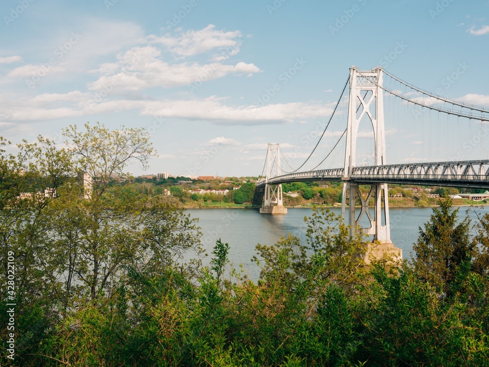 The Mid-Hudson Bridge and Hudson River, in Poughkeepsie, the Hudson Valley, New York