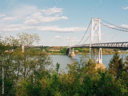 The Mid-Hudson Bridge and Hudson River, in Poughkeepsie, the Hudson Valley, New York © jonbilous