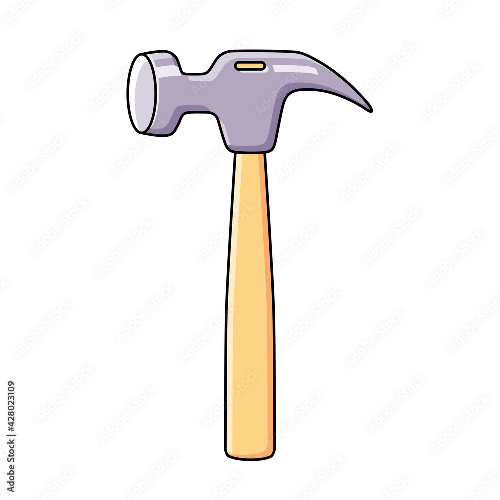 Claw hammer isolated vector