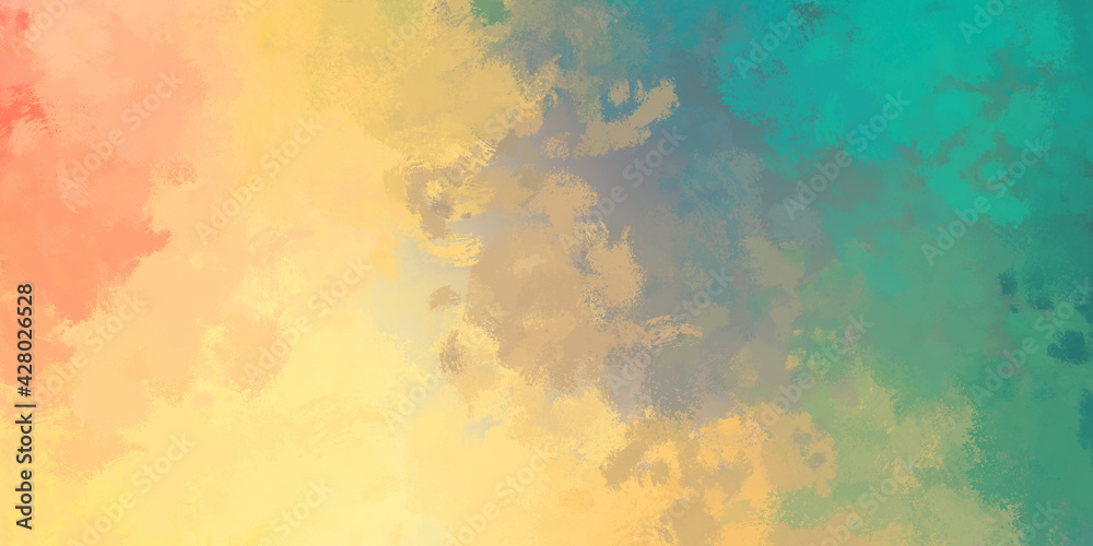 Abstract background of colorful brush strokes. Brushed vibrant wallpaper. Painted artistic creation. Unique and creative illustration.