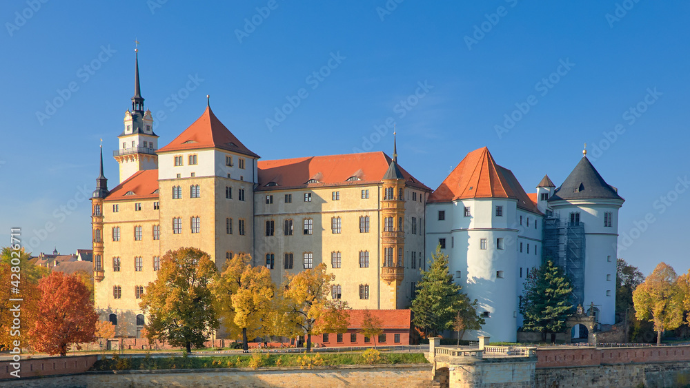 Hartenfels castle in Torgau, a town on the banks of the Elbe riv