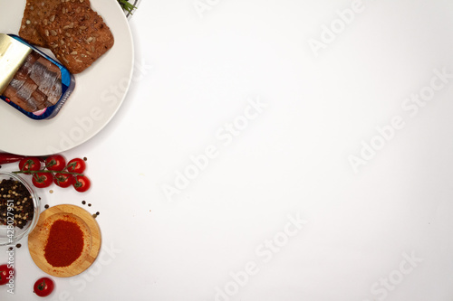 Vegetables and Fruits on white background
