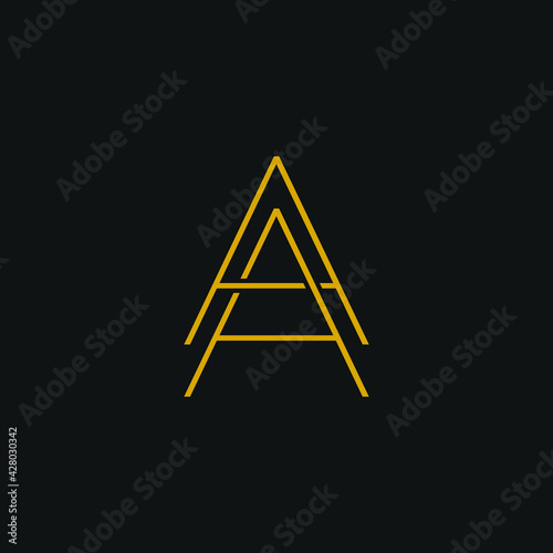 Alphabet letter Initial A, AA logo premium business typeface, minimal, innovative concept, creative, symbol, sign, Monogram, vector, startup, template graphic design.