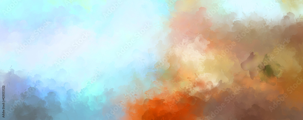 Strokes of paint. 2D Illustration. Brushed Painted Abstract Background. Brush stroked painting. Modern art.