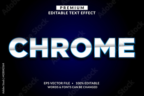 Chrome Silver White Premium Editable Text Effect Font style