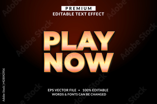 Play Now Game Elements Premium Editable Text Effect Font style