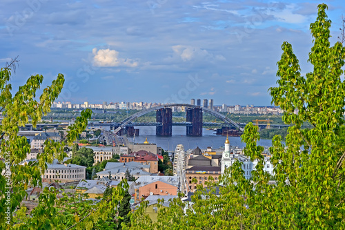 Podilskyi Bridge over the Dnieper River is part of the future Podilsko-Vyhurivska Metro Line with a total length of 7.5 km (4.7 mi). Construction started in 1993 and planned to be completed in 20