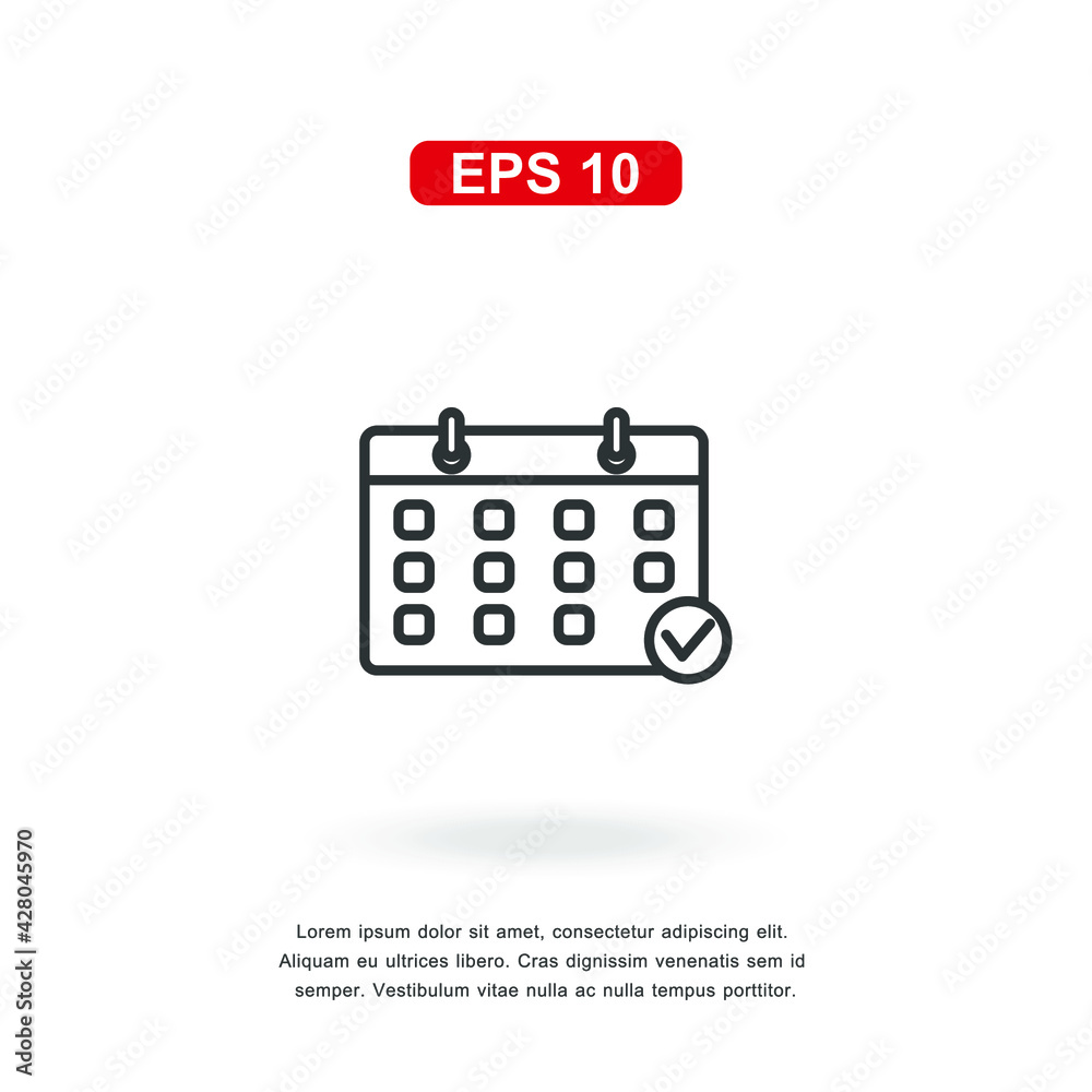 web icon calendar sign isolated on white background. Simple vector illustration.