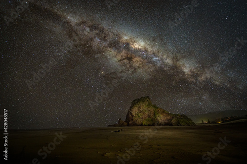 Piha Beach Milky Way Aukland New Zealand