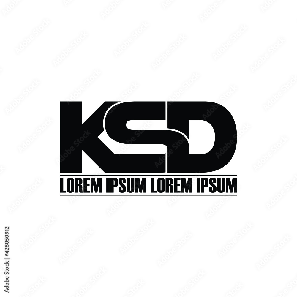 KSD letter monogram logo design vector