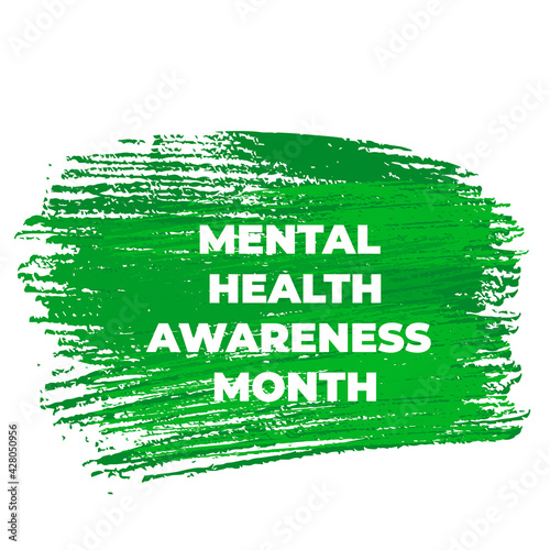 Mental Health Awareness Month typography poster. Annual event in May. Vector template for banner, flyer, etc