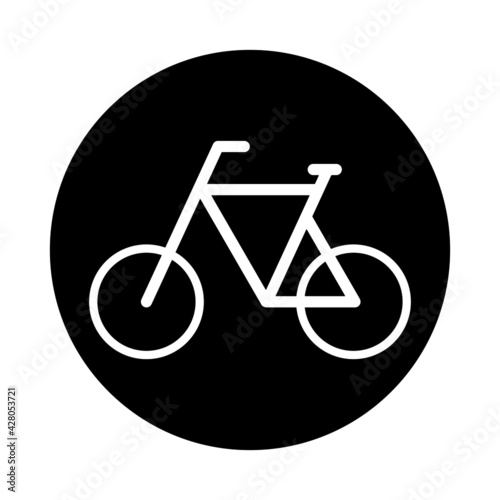 Bicycle icon on black background 