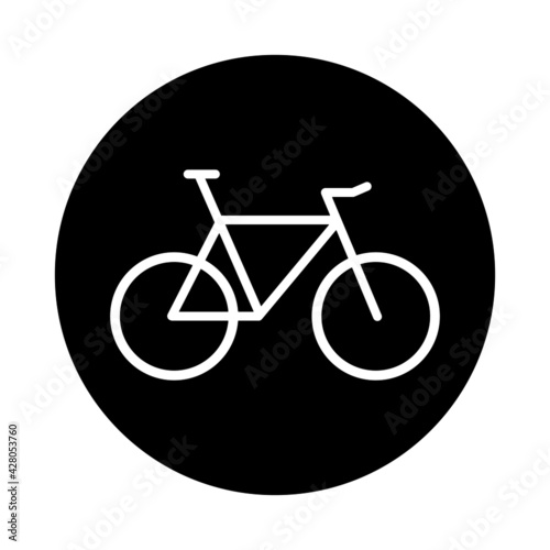Bicycle icon on black background 