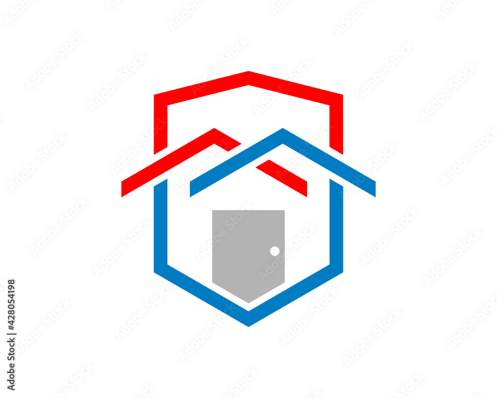 House real estate with shield shape logo House real estate with shield shape logo