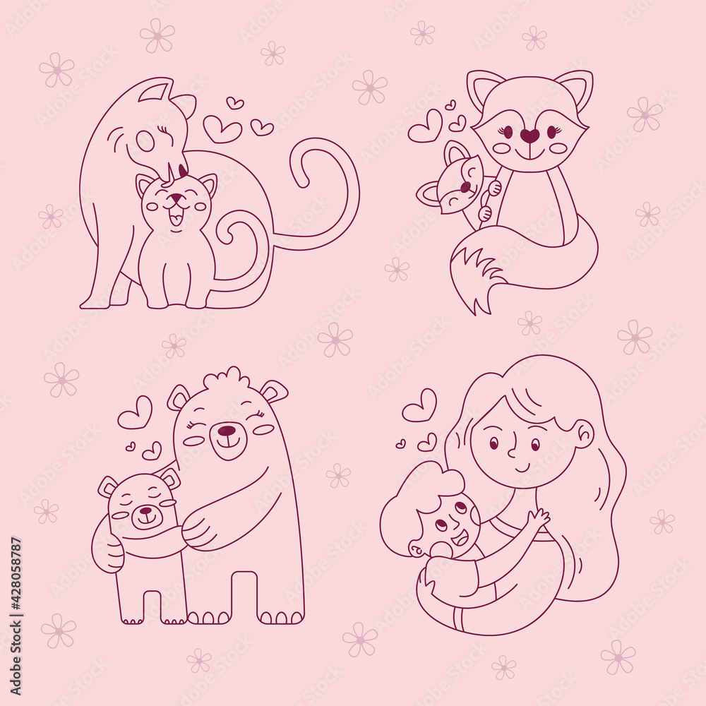 Outline drawings mothers