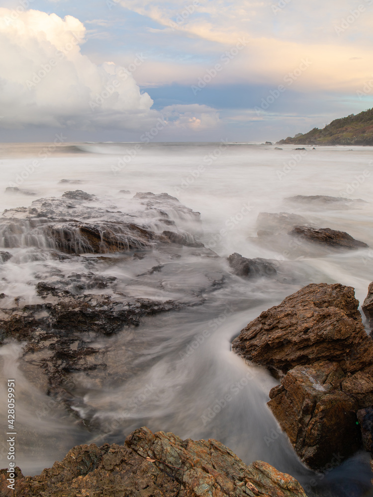 Water flowing between rock formation. Water flowing between rock formation.