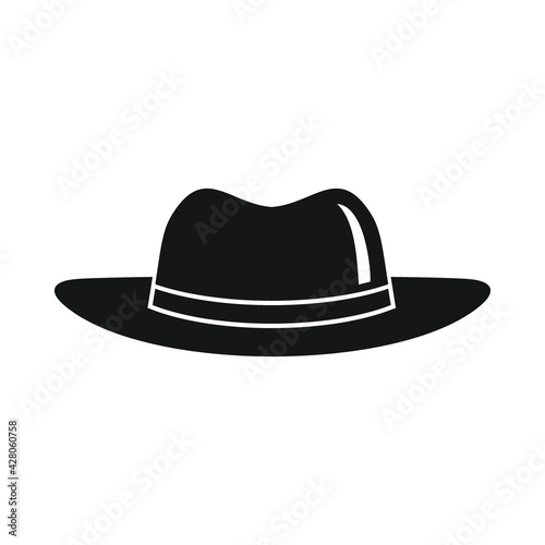 Vector cowboy hat black simple icon isolated