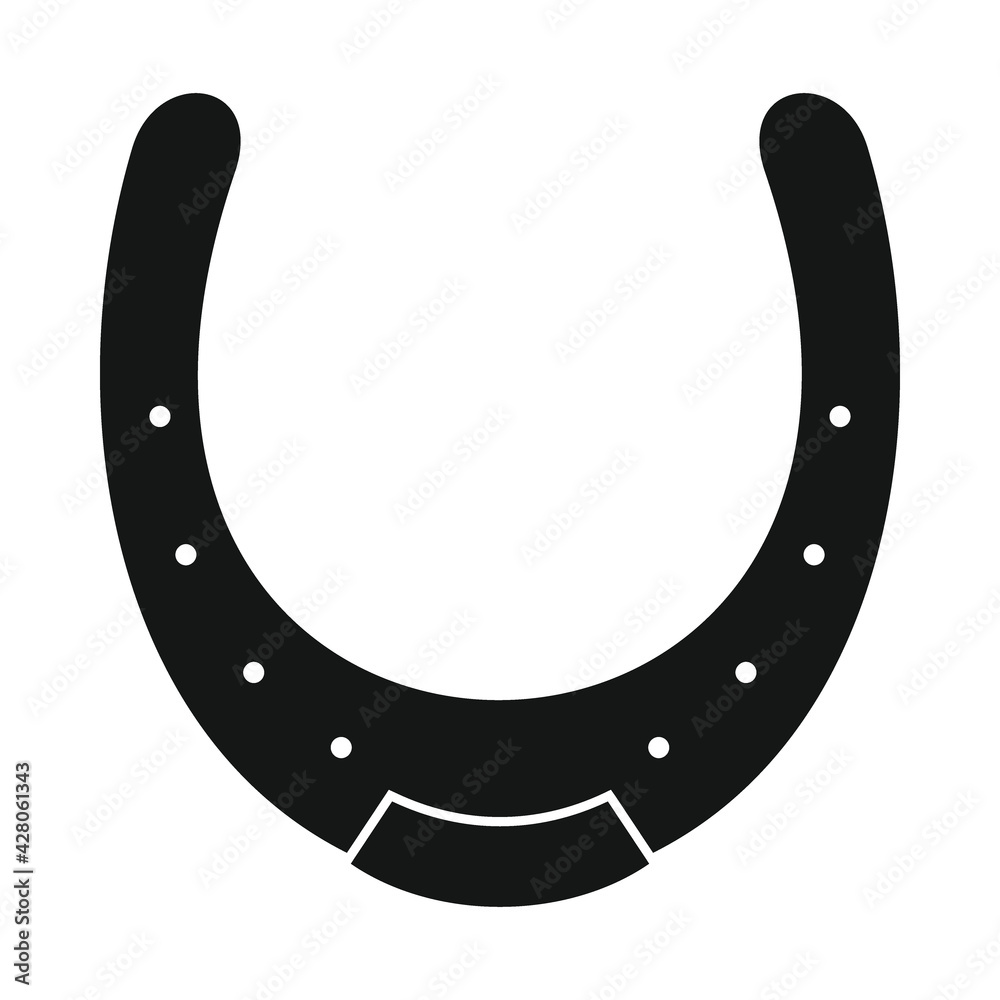 Vector leprechaun horseshoe black simple icon isolated Vector leprechaun horseshoe black simple icon isolated
