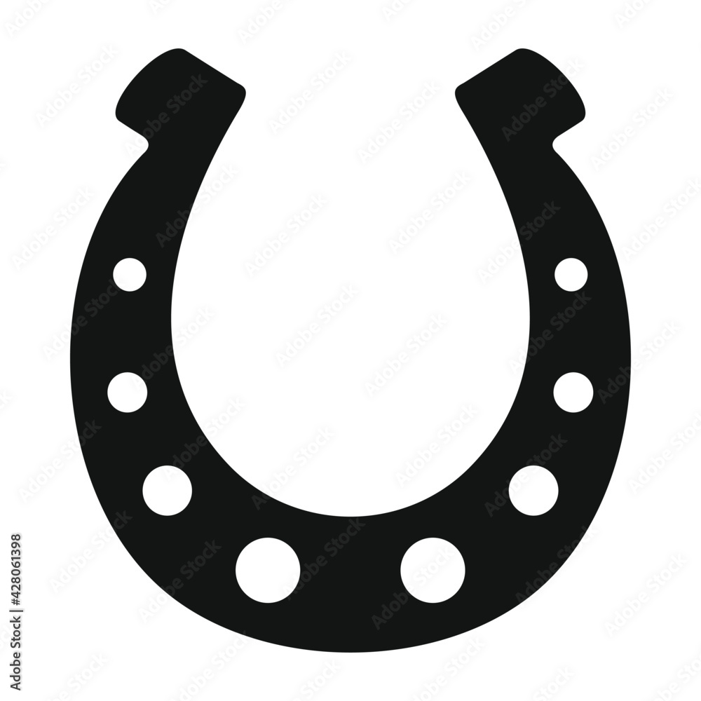 Vector small horseshoe black simple icon isolated Stock Vector Adobe