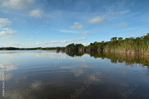 Nine Mile Pond afternoon cloudscape and reflections in Everglades National Park.