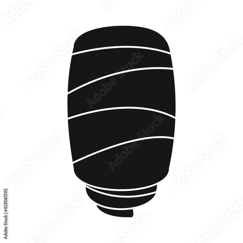 Vector bacon black simple icon isolated on white
