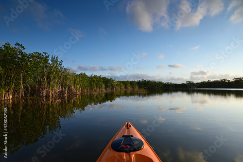 Afternoon kayaking on Nine Mile Pond in Everglades National Park, Florida.