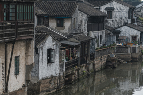Old buildings and landscapes of Qiandeng ancient town, a water town in the south of China