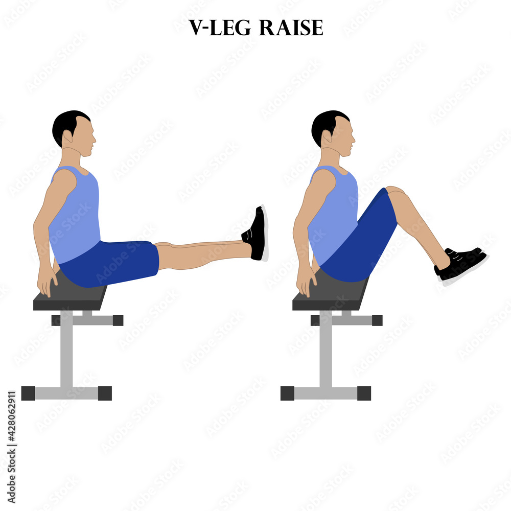 Obraz premium V-Leg raise exercise strength workout vector illustration