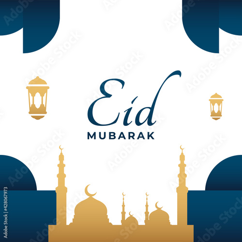 Eid Mubarak Celebration Greeting Card Design