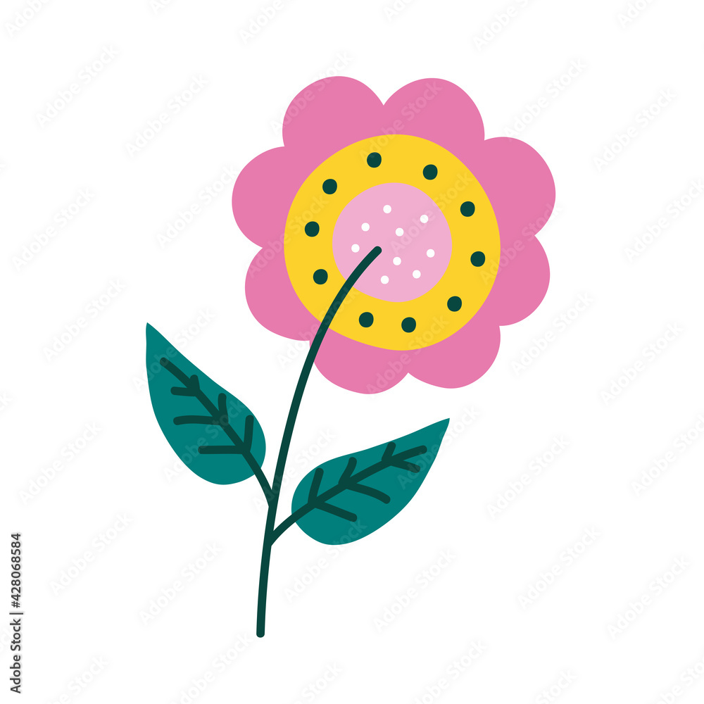 pink flower and leafs pink flower and leafs