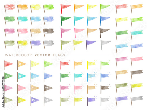 hand drawn flags set