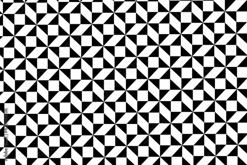 Patrón de triángulos negros formando estrellas de cuatro puntas huecas sobre fondo blanco