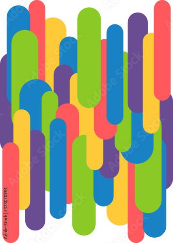 Composición de rectángulos con borde redondo en colores alegres solapados