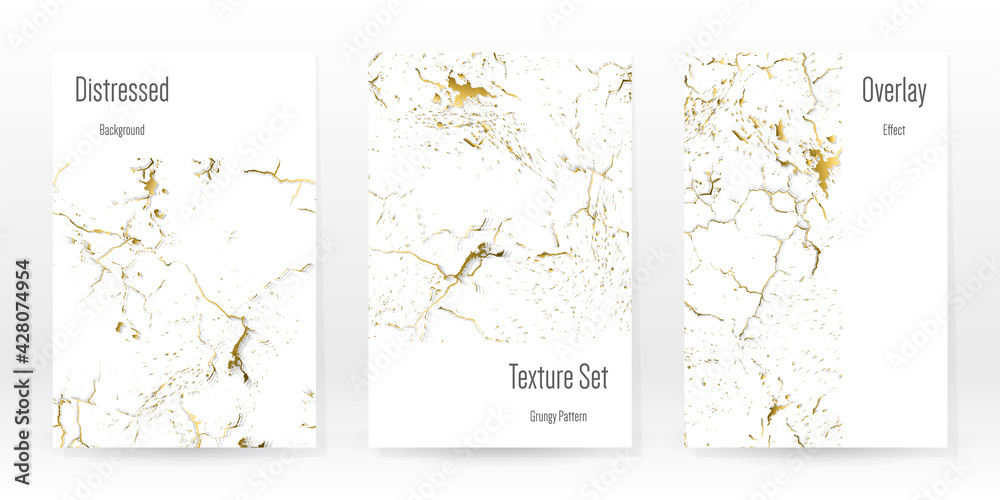 Elegant Gold Texture Set. Marble Business Card.