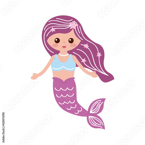 cute mermaid purple tail