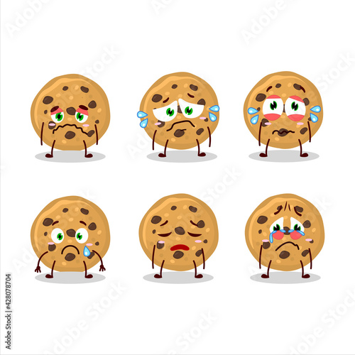 Biscuit cartoon in character with sad expression